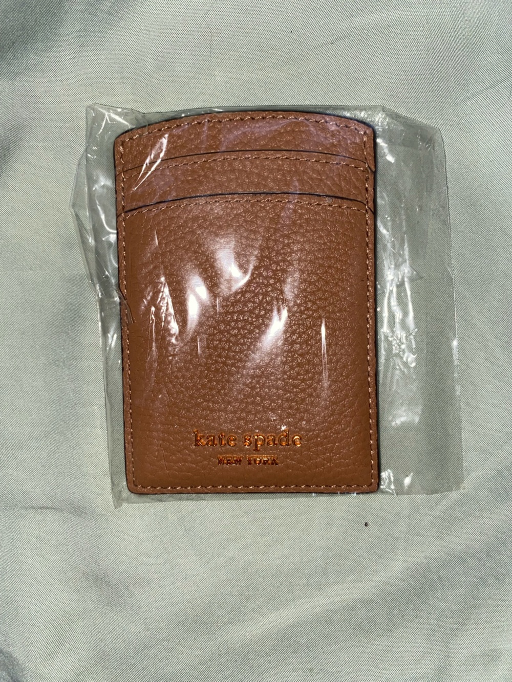 kate spade Leather Card Holder with Gold Logo